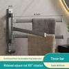 Rotating Punch-Free Wall-Mounted Multi-Rod Towel Rack for Bathroom Corner.