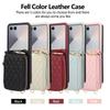 Crossbody Zipper Cards Solt Wallet Leather Ring Holder Case For Samsung Galaxy Z Flip 7 6 5 4 3 7FE Long Lanyard Bag Grid Cover