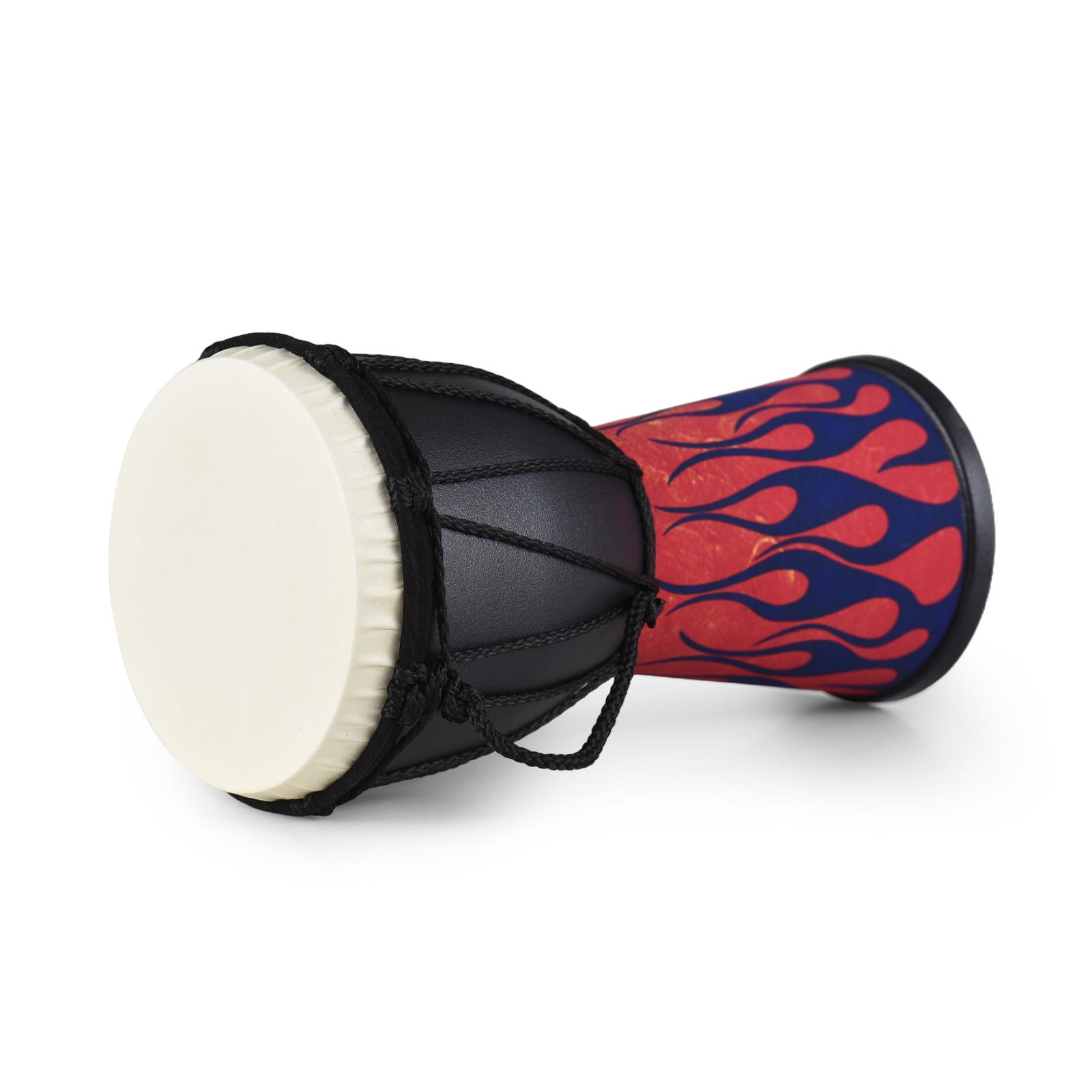

4 Inch African Drum Portable Hand Drum Lightweight Hand Clapping Drum Colorful Pattern Bongo Drum for Beginners School Blue Flame