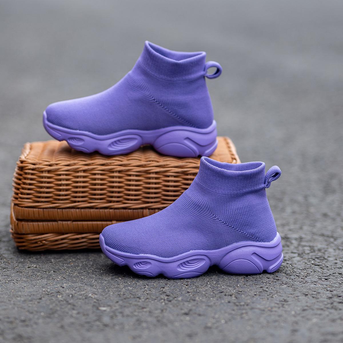 

2025 Внешняя торговля Летающее плетение Студенты Детская повседневная спортивная обувь Мальчики и девочки Педаль Молодежная повседневная обувь 39 фиолетовый