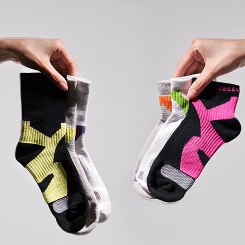 

cellverine taping shorts, mid-cut socks women s 2-pack Short Black