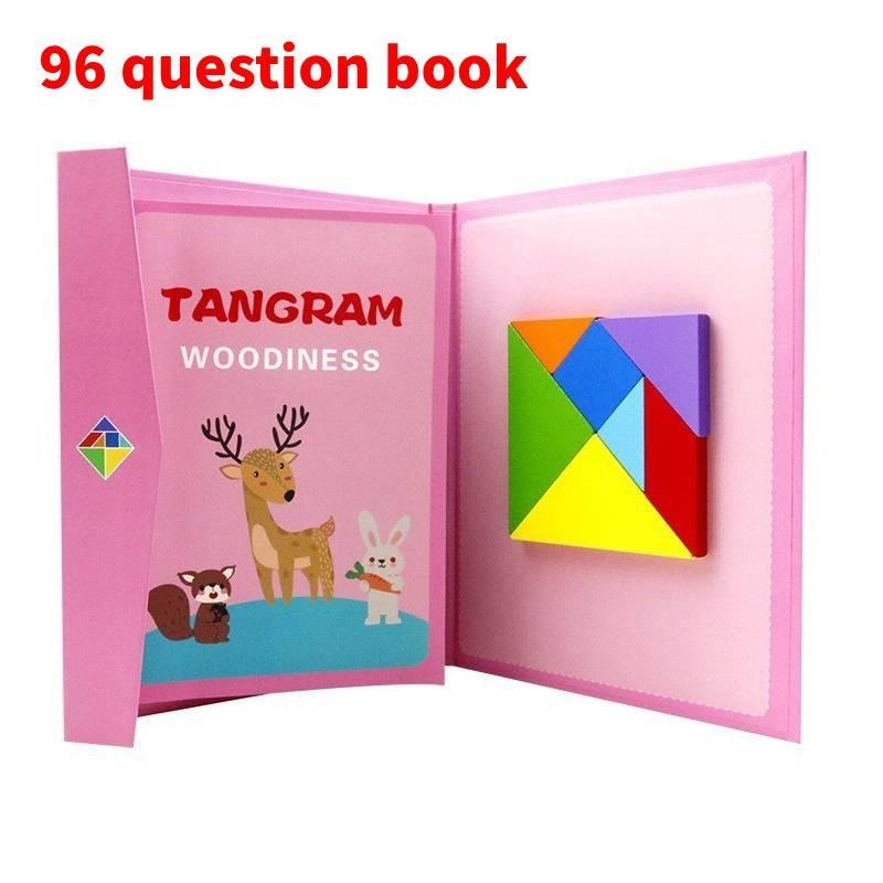 Magnetic Tangram Puzzle With Wooden Material For Childrens Brain Development Education Toy