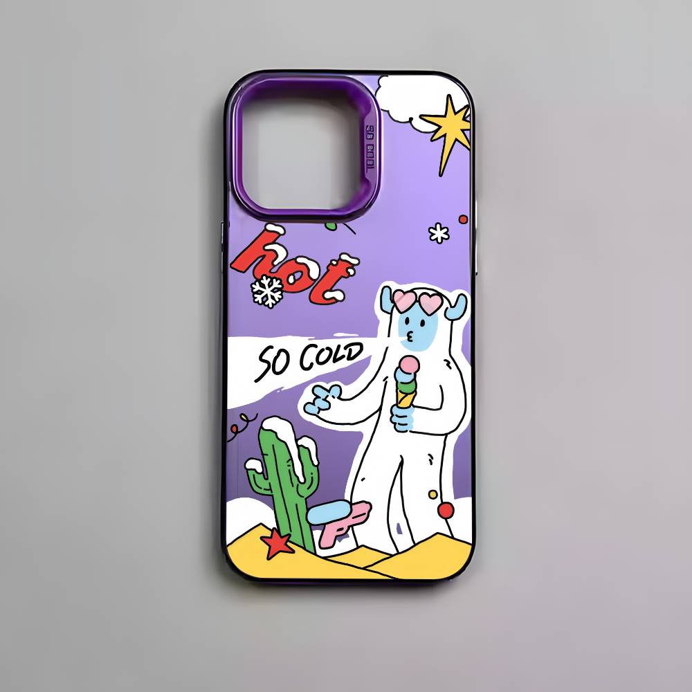 

Cute Cartoon Winter Phone Case For iPhone 17 16 15 14 13 12 11 Pro Max Air multicolor Matte Laser Metallic Aurora Funda iPhone17PROMAX
