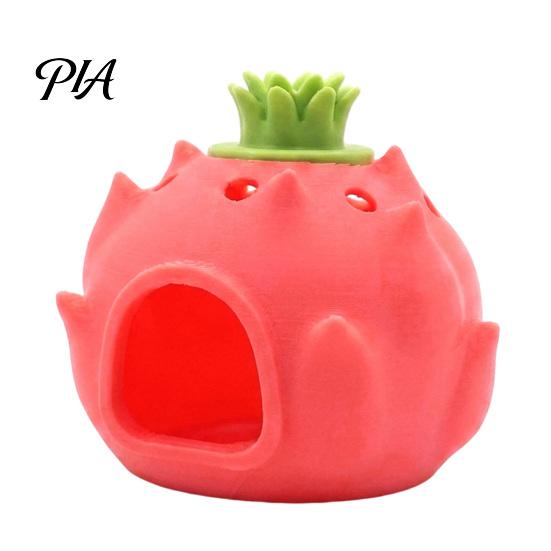 Crystal Shrimp Shelter for Breeding Fruit Aquarium Hide Cave, Apple Pitaya Fish Tank Hideout, 3D Safe Water Pets Printed Decorative Betta And