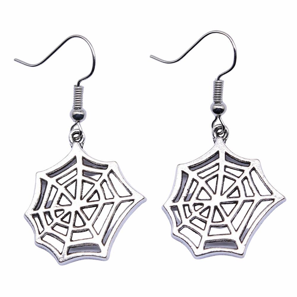 Gothic Spider Charm Dangle Earrings Halloween Horror Arachnid Drop Earrings Dark Punk Goth Jewelry