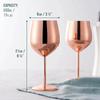 500ml Stainless Steel Wine Glass Goblet 304 Rose Gold Silver Gold Color, Durable Metal Cup for Red Wine Champagne Bar Party