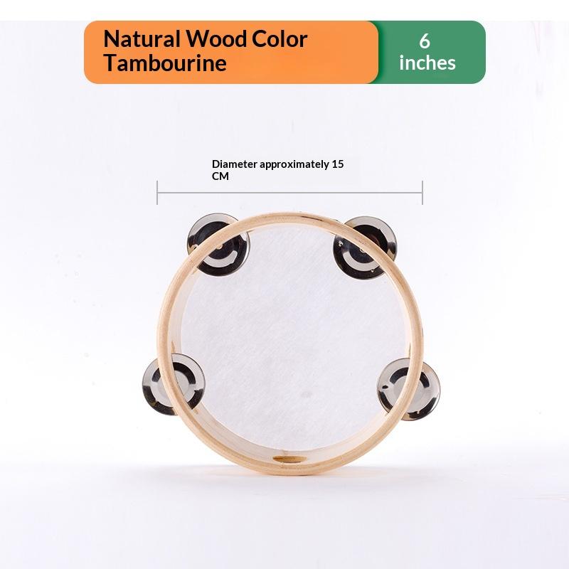 Plastic Tambourine for Kids 6/8/10 Inch Hand Held Percussion Drum Bell Portable Musical Instrument for Outdoor Camping Activity