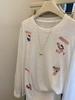 Plus Size Snowflake Cat Embroidery Long Sleeve T-shirt - Women's Autumn Korean Style