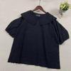 1116 Summer New Women's Top Shirt Japanese Cotton and Linen Loose Pullover Doll Collar Shirt Small Fresh Short Sleeves