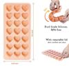 Heart-Shaped Silicone Ice Cube Tray with Lid - 1 Pack 24 Holes BPA-Free Heart Ice Mold Dishwasher Safe Flexible Freezer Tray for Cocktails Party Drin