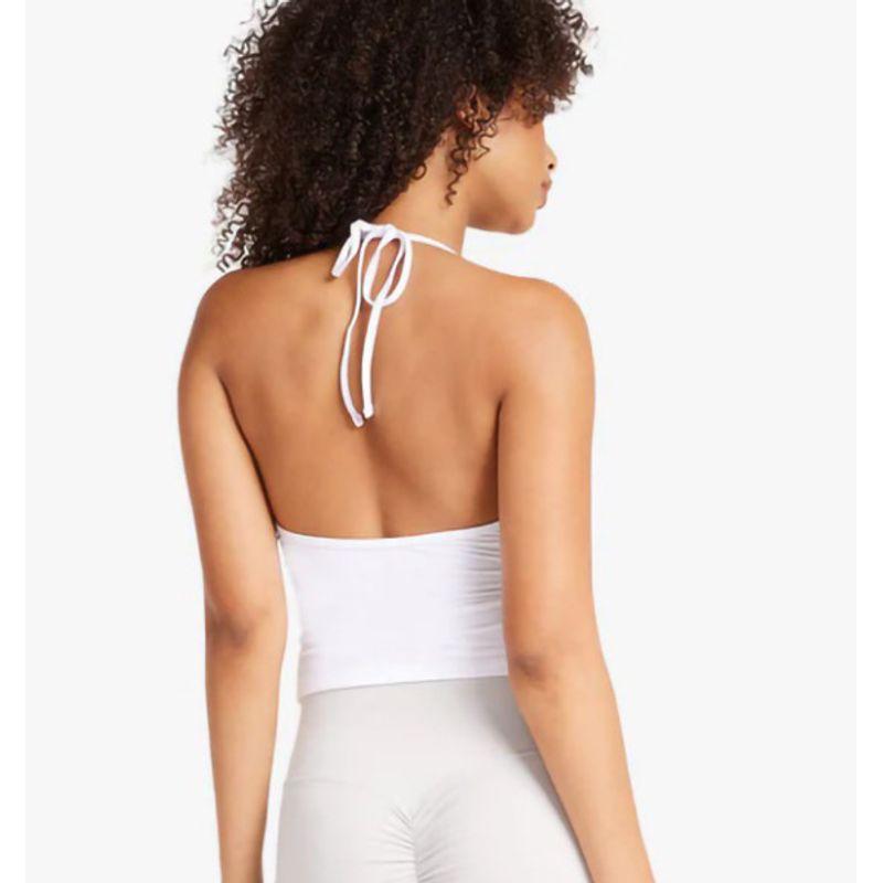 

CS * B Same Style Yoga Suit Women s with Chest Pad Series Neck Vest High Waist Nude Feel Quick-Drying Sports Fitness Flared Pants White Vest L