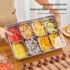 OLOEY 8-Compartment Ice Powder Topping Organizer Box with Spoon
