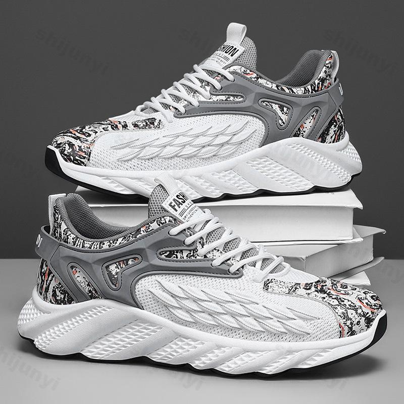 

2026 Summer New Men s Fashi Trend Casual Sports Shoes Mesh Breathable Comfortable Thick Soled Shoes Low Top Platform sneakers 39 белый