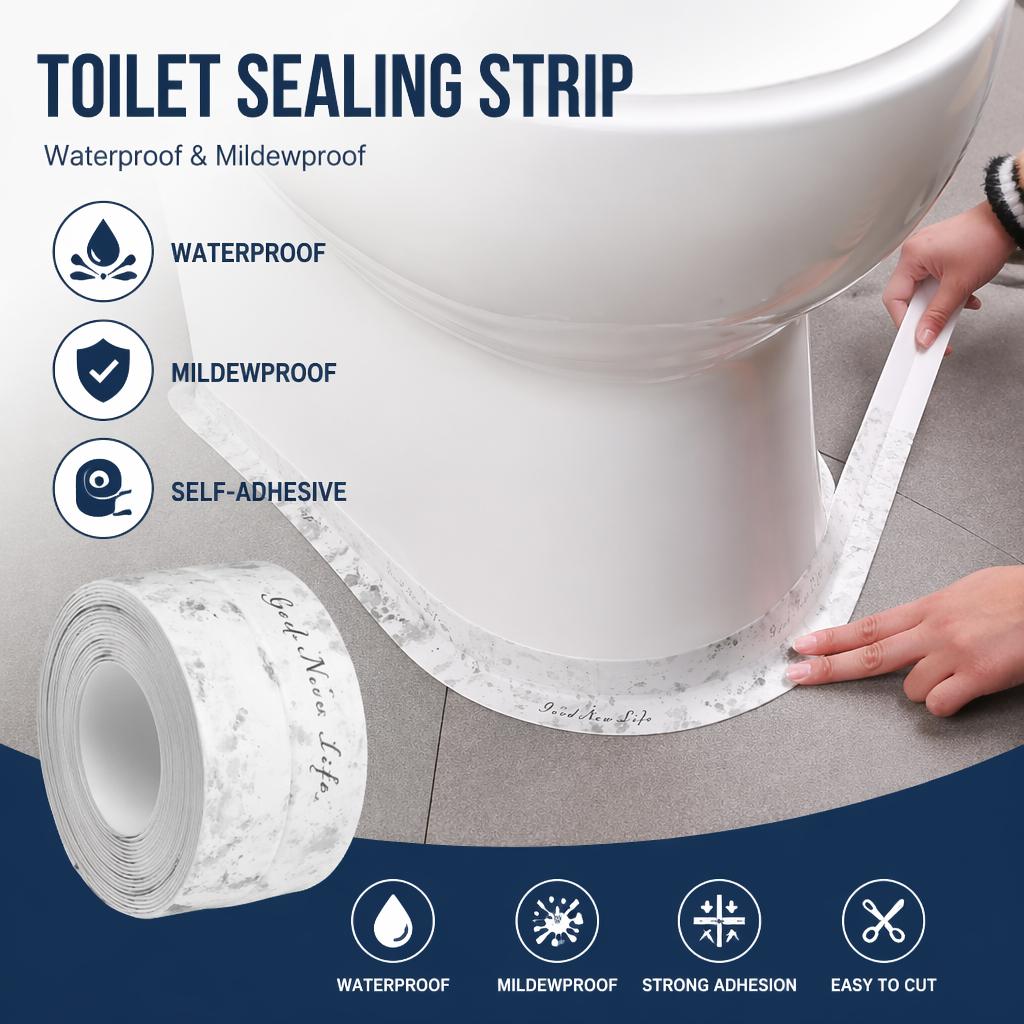 1 Roll of Waterproof and Mold Proof Toilet Sealing Strip, Kitchen Bathroom Self-adhesive Sealing Tape, Bathroom Waterproof Tape