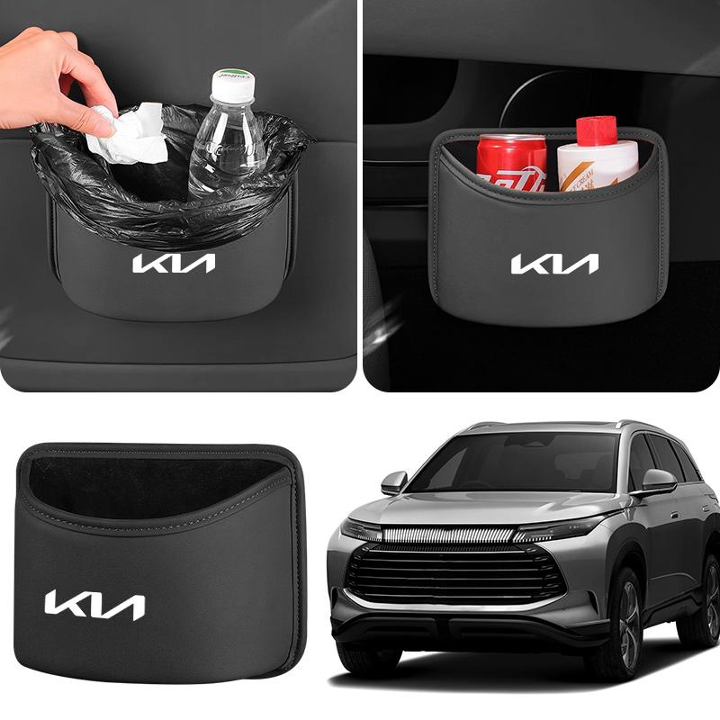 Caja de Almacenamiento para Puerta de Coche Cuero PU Cubo de Basura Colgante para Respaldo de Asiento de Coche Accesorios para KIA Sportage GT Stinger Sorento Ceed Forte