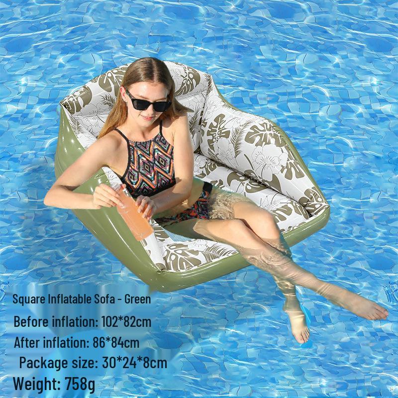 Nafukovací PVC lehátko: Skládací pruhované plavací lehátko