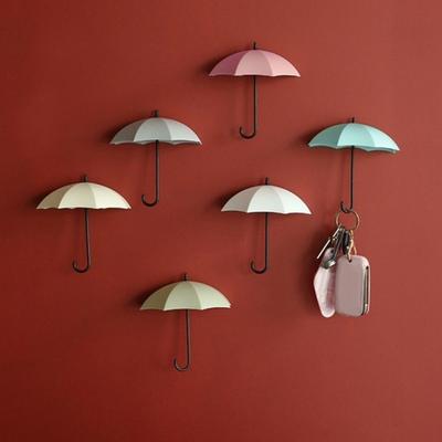 3Pcs Wall Rack Umbrella Shape Eco-friendly ABS Key Holder Hanger for Closet