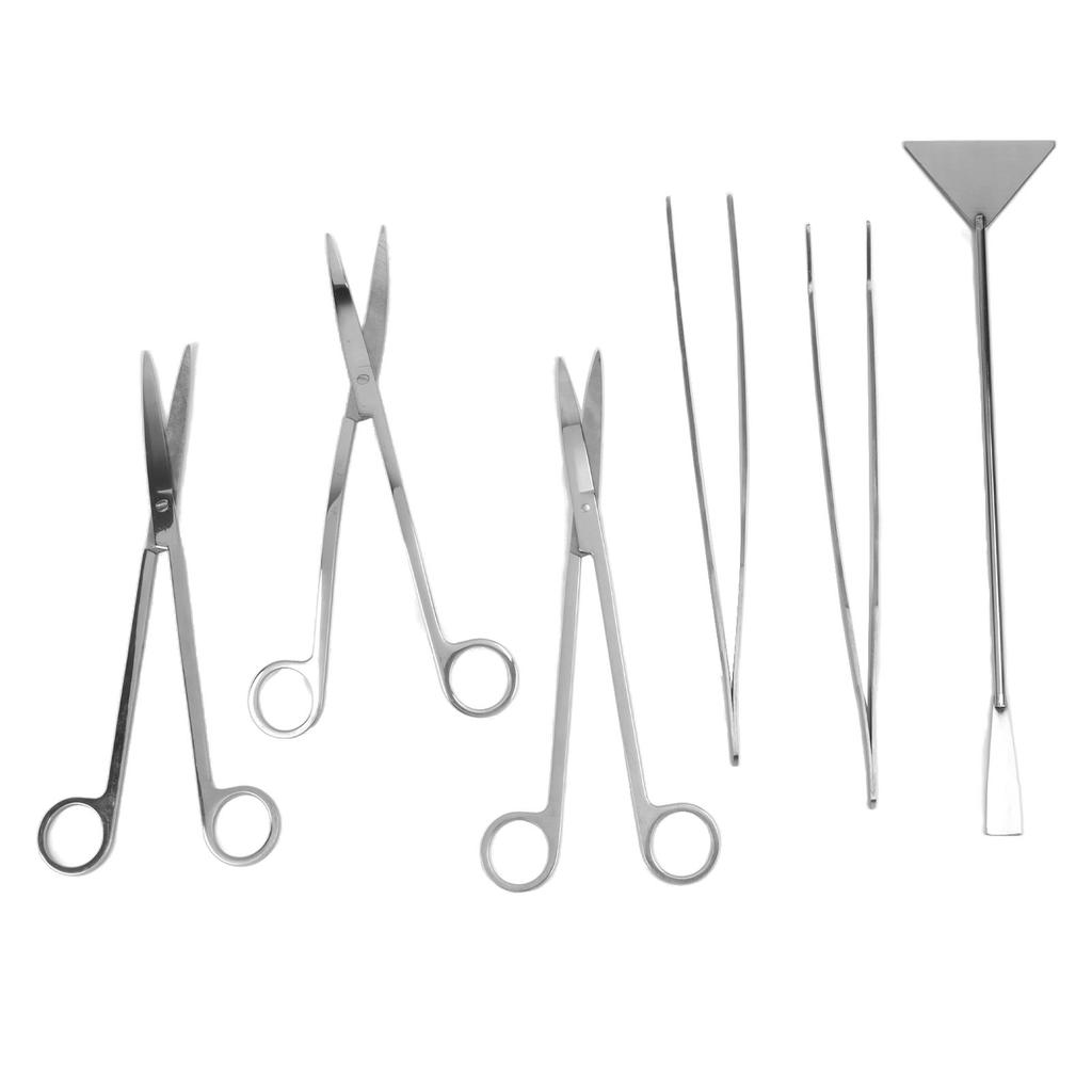 Aquarium Tools Kit Stainless Steel Scissor Tweezer Spatula Terrarium Tools Set with Storage Bag for Fish Tank Aquarium