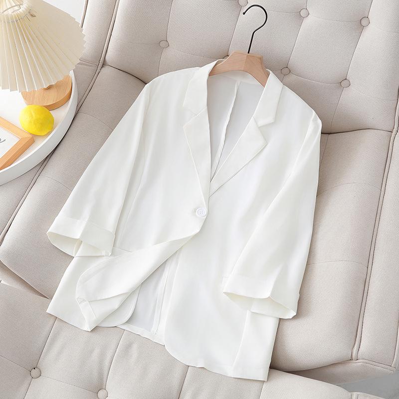 Hochwertiger Blazer in Übergröße: Alterslos Schlanke Passform, Siebenärmel, Street Style für Frühling/Sommer - Damen 200 Jin