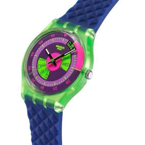 Swatch wristwatch GENT BIOSOURCED NEON SKYCHART SO28G704 unisex adult blue