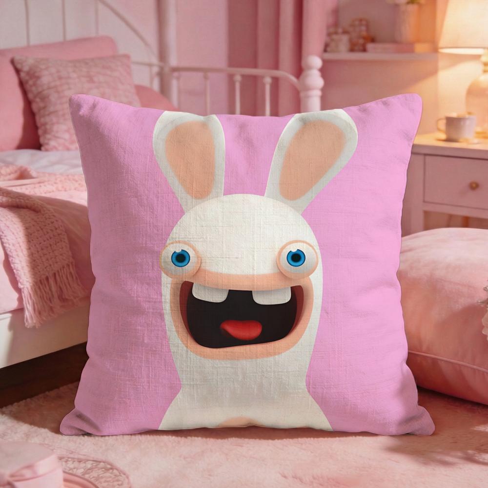 Rabbids IInvasions Anime Cushion Cover Premium Comfort Reversible Pillow Cove Two In One Design For Any Room  Car Interior