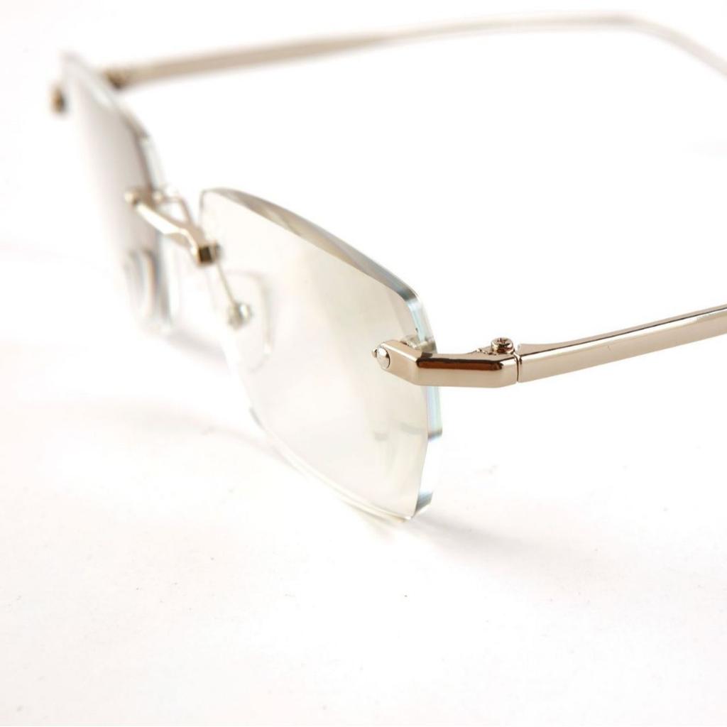 Metal frameless photosensitive color-changing reading glasses men among the elderly advanced sense anti-blue light reading glasses women exquisite