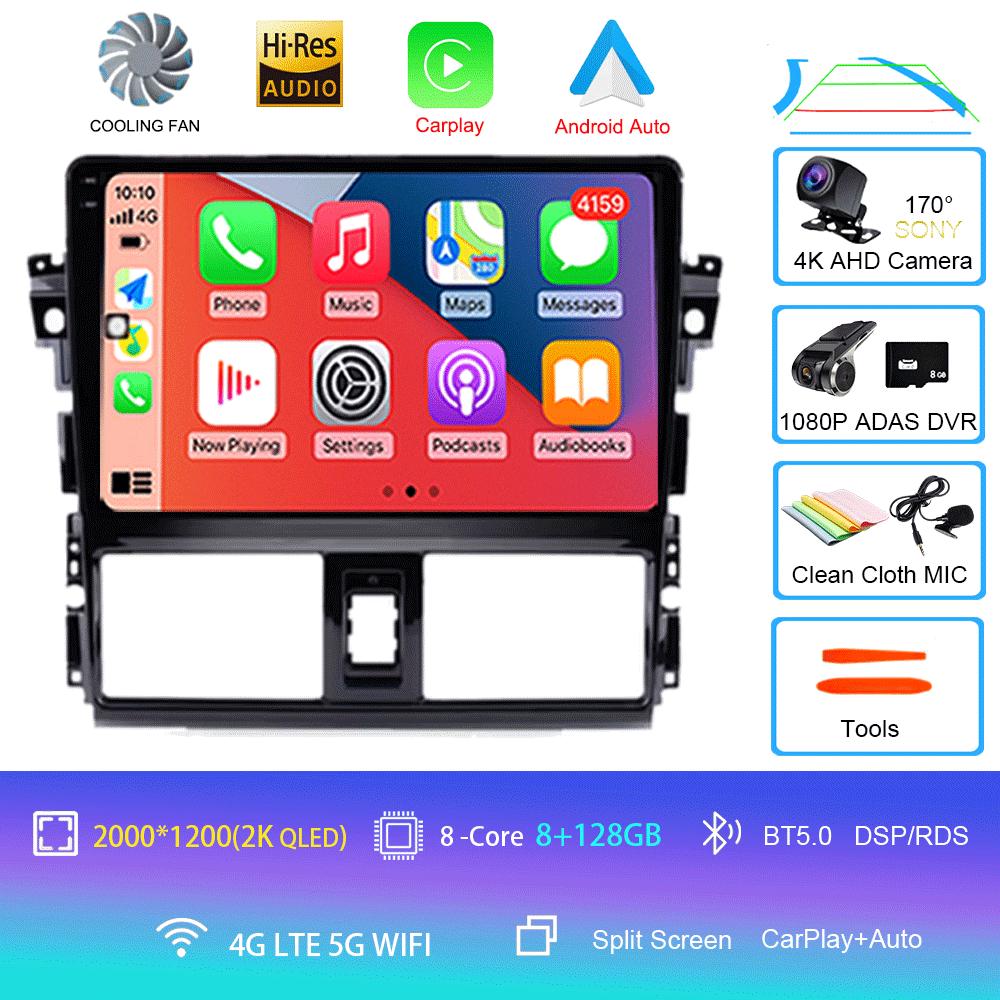 Android 14 For TOYOTA VIOS YARIS 2013 2014 2015 2016 Multimedia Video Player Car Radio GPS Navigation NO DVD 2 Din Carplay New