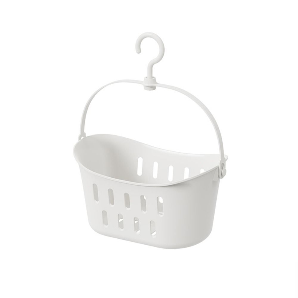 White Shower Storage Basket Hangable Sundries Hanging Basket Portable Sink Holder  Kitchen