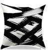 Home Decor Abstract Black And White Brushstroke Pillows Pattern Cushion Cover Suitable For Sofa Bedroom Car Pillow Cover