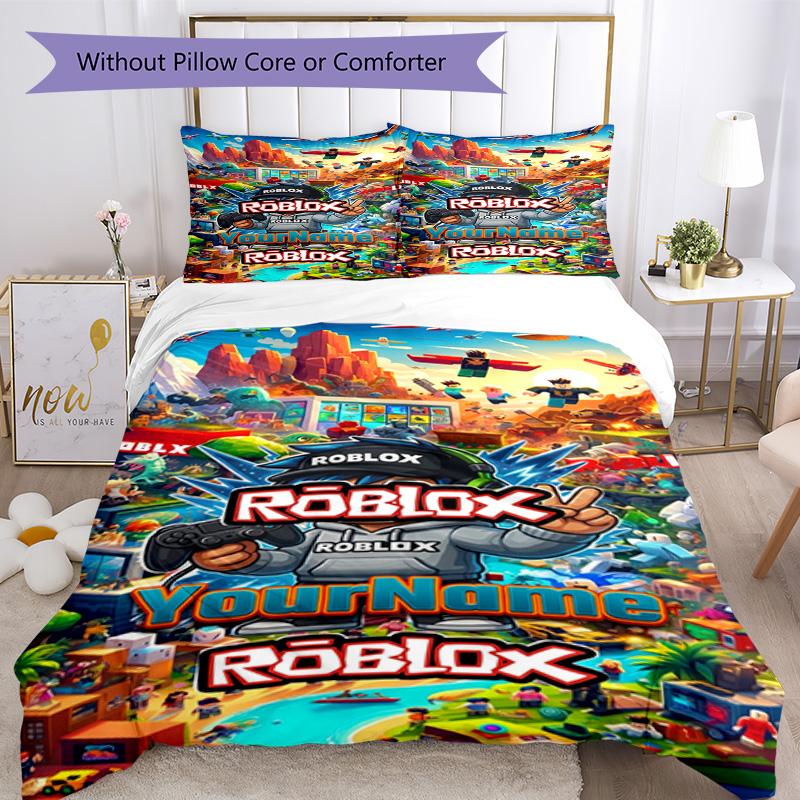 Roblox 180 Customize Your Name Bedding Set Breathable Duvet Cover with Pillowcases Home Decoration Birthday Gift