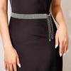 Slim Sparkling Waist Belt 9 Rhinestone Rows Waist Chain Women Dress Waist Belt Outfit Accessory for Party Prom Wedding Long Shirts Sweaters