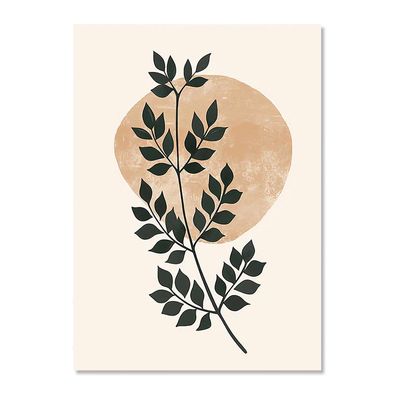 Boho Poster Botanical Floral Landscape Canvas Painting Abstract Lines Leaves Print Picture Living Room Decor Wall Art