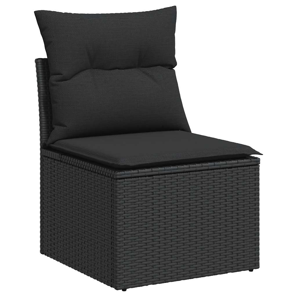 Vidaxl 10-Cz. Zestaw Wypoczynkowy Do Ogrodu, Poduszki Czarny Rattan Pe