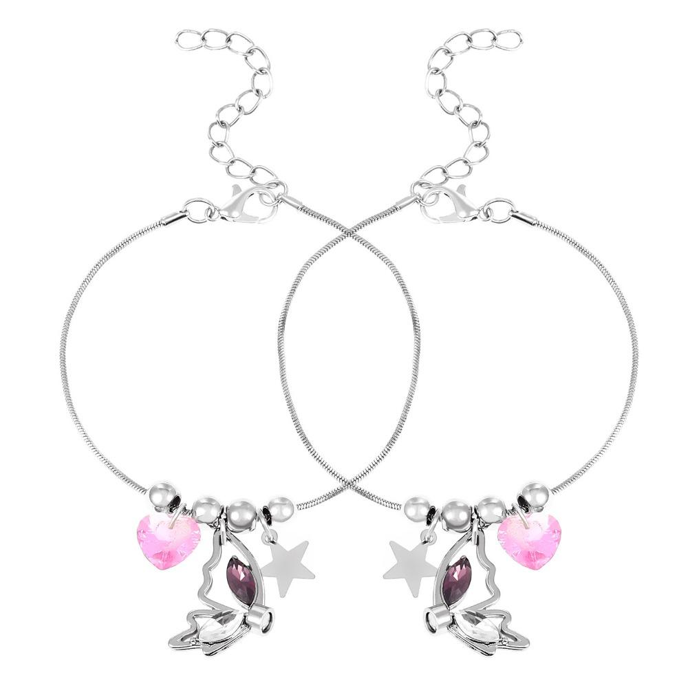 Heart Pendant Best Friend Necklace Ins Butterfly Bracelet Set Butterfly Magnetic Necklace  Gift