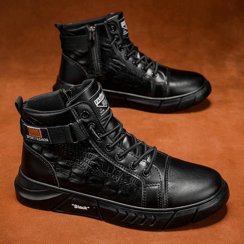 Neue Herrenschuhe Britische Martin-Stiefel Herren einfarbig Modetrend Outdoor-Sport vielseitige Arbeitsschuhe