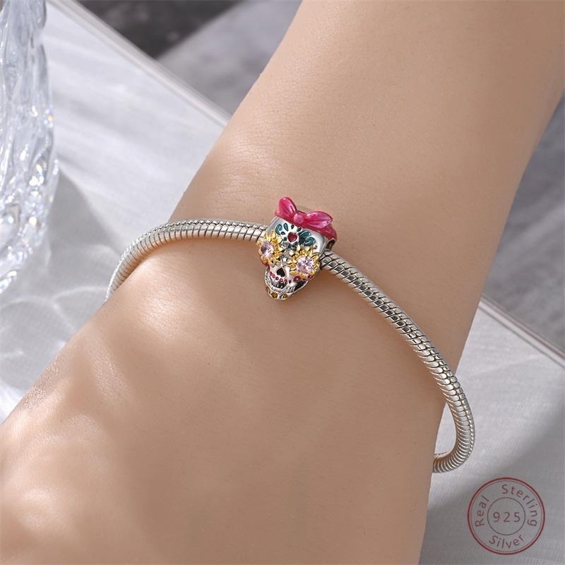 100% Copper Skull Luminous Shiny Zirconia Beads 3Mm Diy Holiday Exquisite Jewelry Gift Making