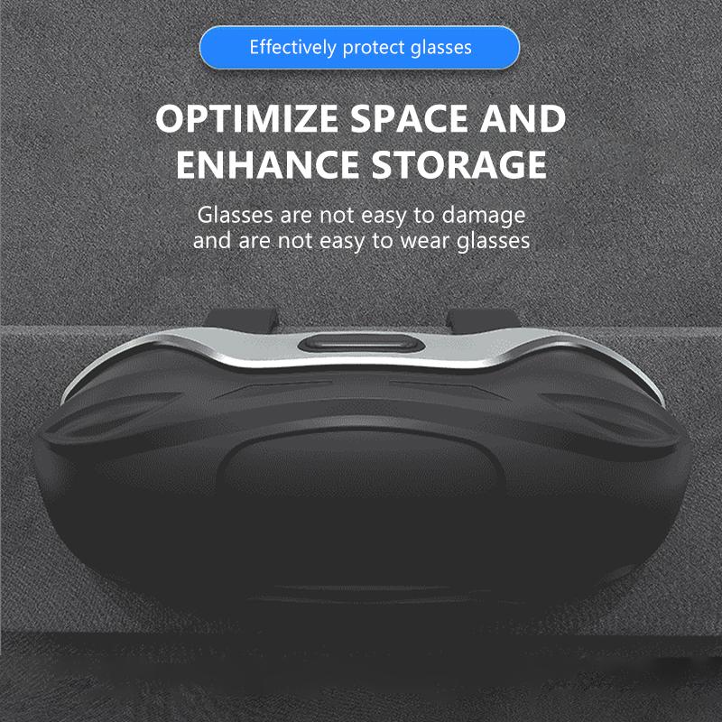 SEAMETAL Car Glasses Case Portable Press Switch Car Sun Visor Sunglasses Holder ABS With Flocking Lining Glasses Box Universal