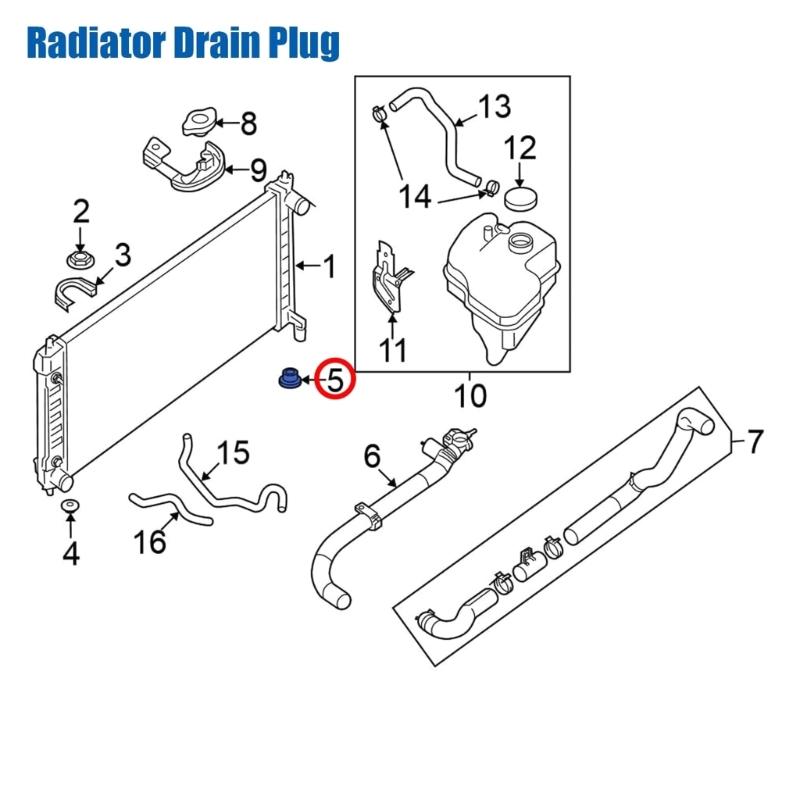 Vehicle Radiator Drain Plug Includes High Quality Seal Ringing Crafted From Plastic For Optimally Cooling Performances