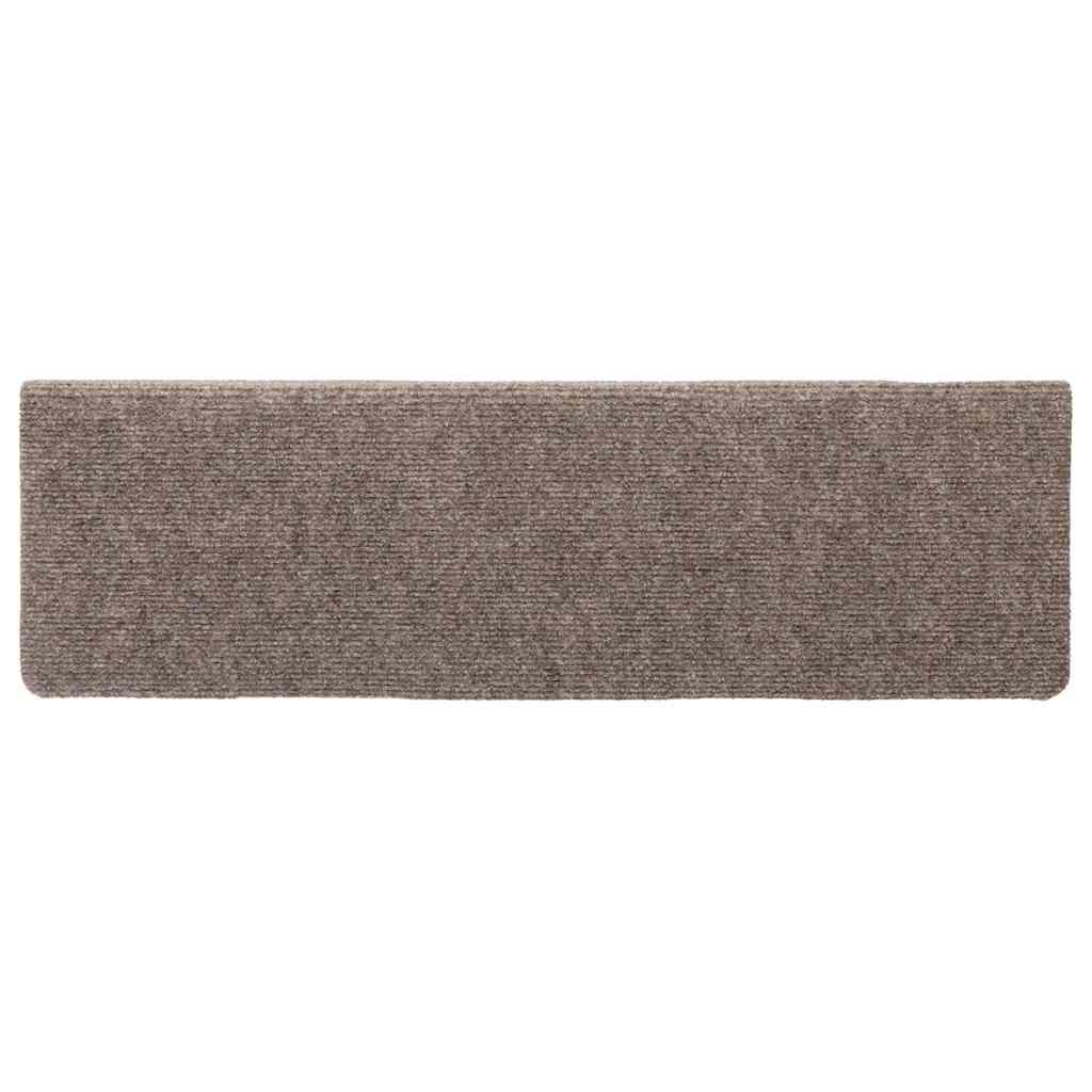Self Adhesive Stair Treads 15 Pcs 65 X 21 X 4 Cm Beige Rectangular Edge