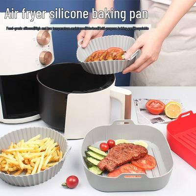 8-Inch Square Silicone Baking Pan and Mat for Air Fryer & Microwave Oven