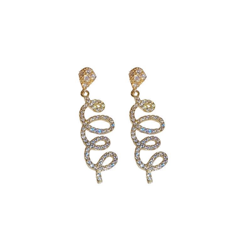 Silver Needle Zircon Water Drop Earrings - Light Luxury, Exquisite, Cold Style, High-End Fashion Statement.