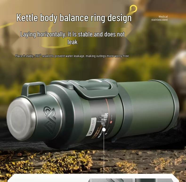 316 Large Capacity Outdoor Stainless Steel Insulated Sports Teapot and Water Cup