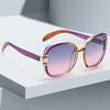 New In  Sunglasses for Women Modern Fashion Purple Orange Gradient Decorative Glasses Transparent Plastic Frame Metal