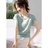 Women's Casual Textured Round Neck T-Shirt