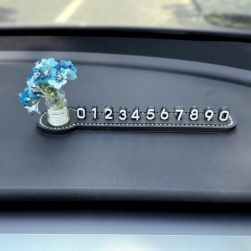 Car Temporary Parking Card Phone Number Card Plate Telephone Number Stop Luminous Parking Aid Garage Car Interior