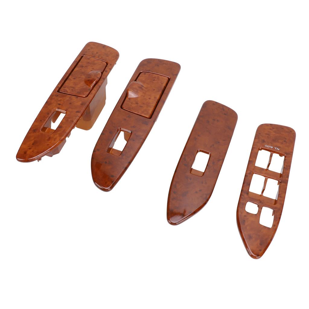 4pcs Window Switch Panel Set Front Rear Left Right for Land Cruiser J100 1998‑2007 Left Hand Drive Mahogany Color