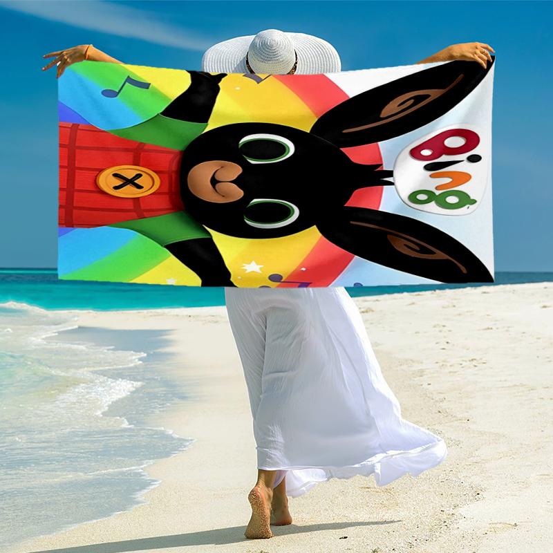 Bing Bunny Fashion Beach Towel: Ideal for Summer Adventures Soft, Absorbent and Quick Drying Suitable for Swimming and Bathing