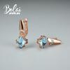 Bolaijewelry Natural Sky Blue Topaz Sq7.0mm/8.0mm Gemstone Ring Earrings Pendant Jewelry Set 925 Sterling Silver Fine Jewelry for Woman