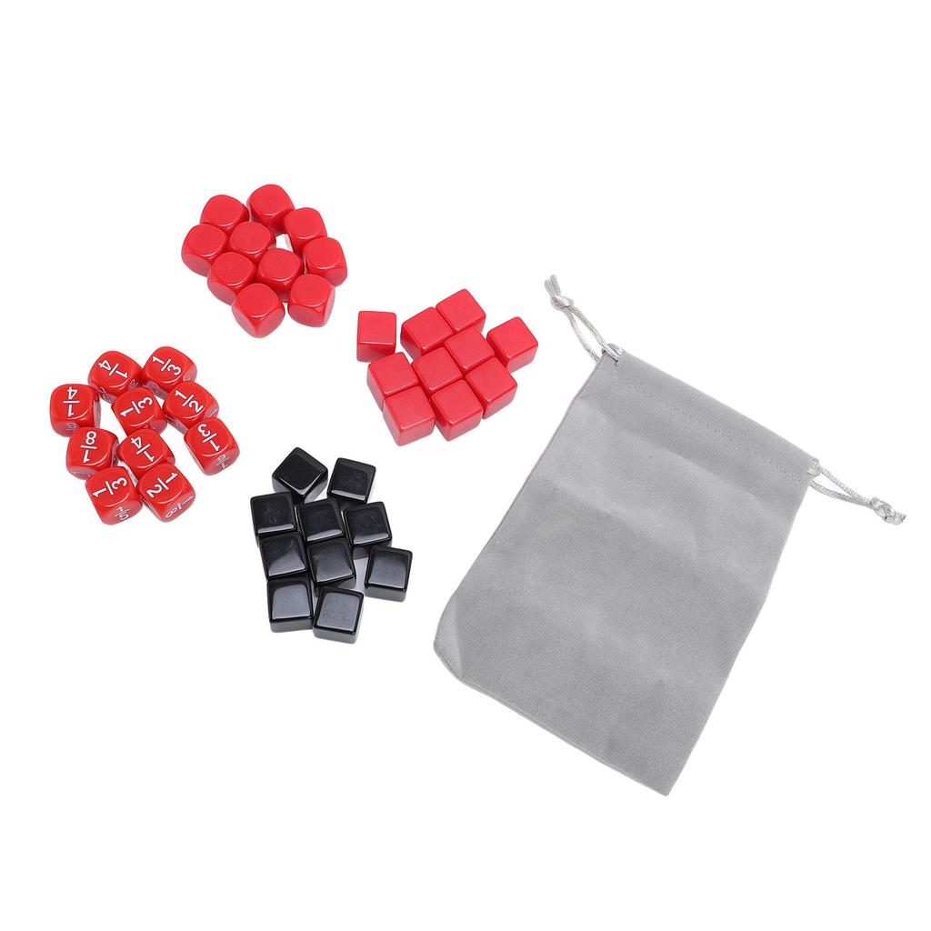 40pcs 6 Sided Dice 16mm Cube Classic Dice Set with Storage Bag for Education Games