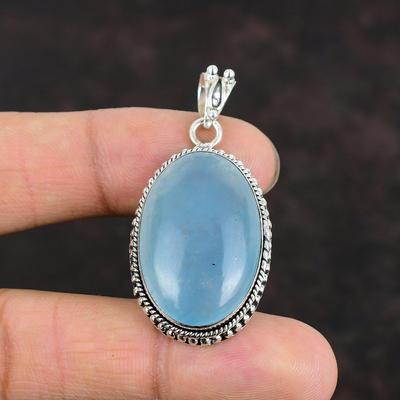 Aquamarine Natural Gemstone Pendant Handmade Jewelry 925 Sterling Silver Pendant Healing Stone Pendant Amazing Silver Jewelry Gifts For Wife
